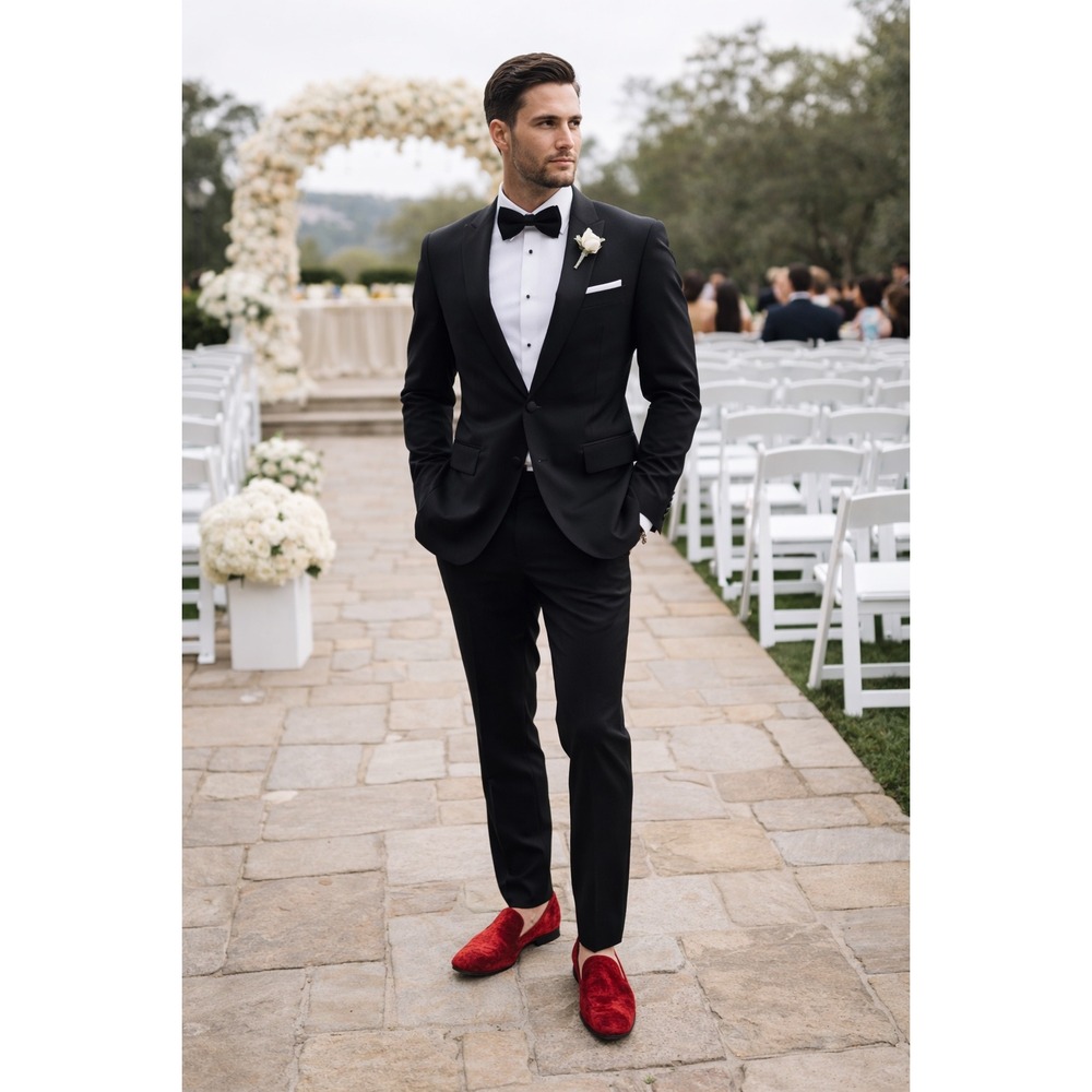 Amali Men's Red Velvet Loafers Smoking Slippers Wedding Dress Shoes Size 12